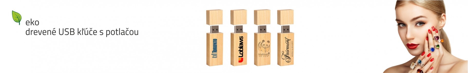Ekologické reklamné predmety + drevené USB kľúče USB506